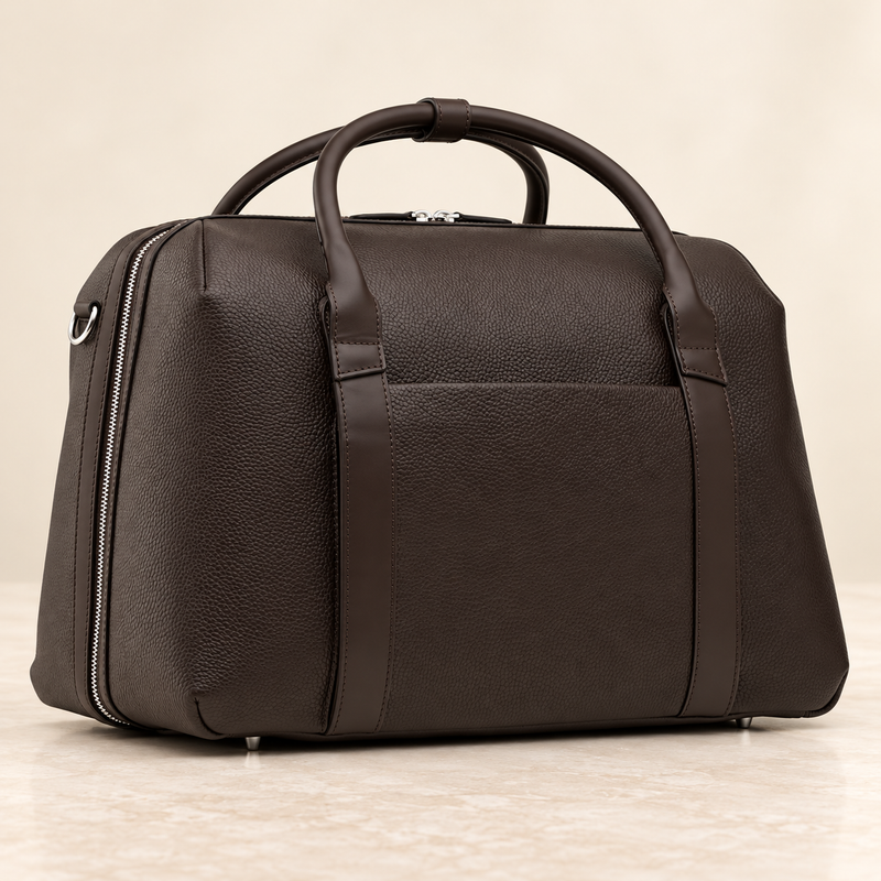 Pebble Leather Travel Duffle — studio