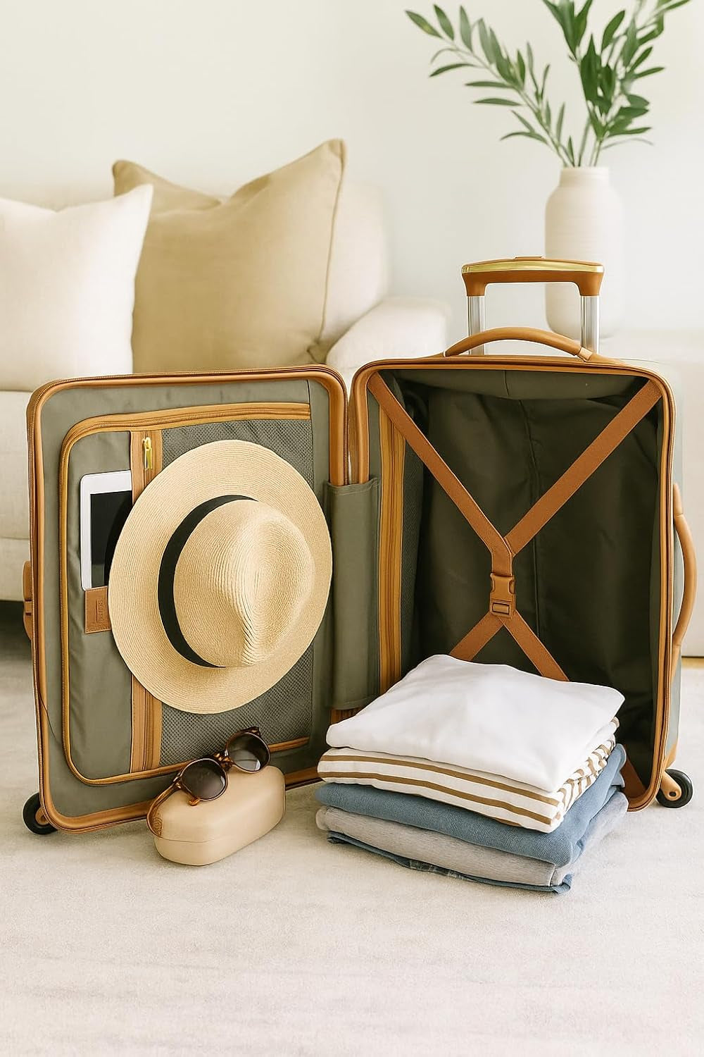 Gatsby Vintage Style 2-Piece Hardside Carry-On Retro Train Case Spinner Luggage Set - Navy