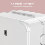 Zipperless Carry on Luggage with Aluminum Frame,20",Off White