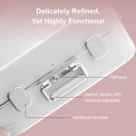 Zipperless Carry on Luggage with Aluminum Frame,20",Off White