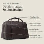 Duffle Suitcase - Carry-On Size - Pebble Leather, Chocolate