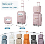 20" Carry on Luggage and 14" Cosmetic Case Set, PP Hardside, Pink