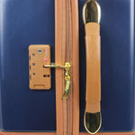 Gatsby Vintage Style 2-Piece Hardside Carry-On Retro Train Case Spinner Luggage Set - Navy