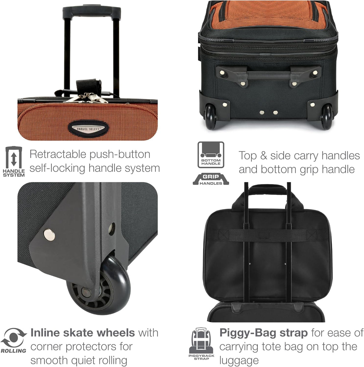 Amsterdam Softside Expandable Luggage with Rolling Wheels, Gray, 2-Piece Set (15/21)