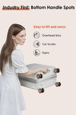 20 Inch Carry on Luggage with Leather Handle,Silver
