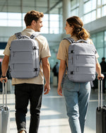 Vacuum Travel Backpack for Men Women, Large Capacity Airline Approved Carry-On Backpack Features USB Charging Port, Waterproof Rucksack Fits 16 Inch Laptop, for Traveling Business, Gray
