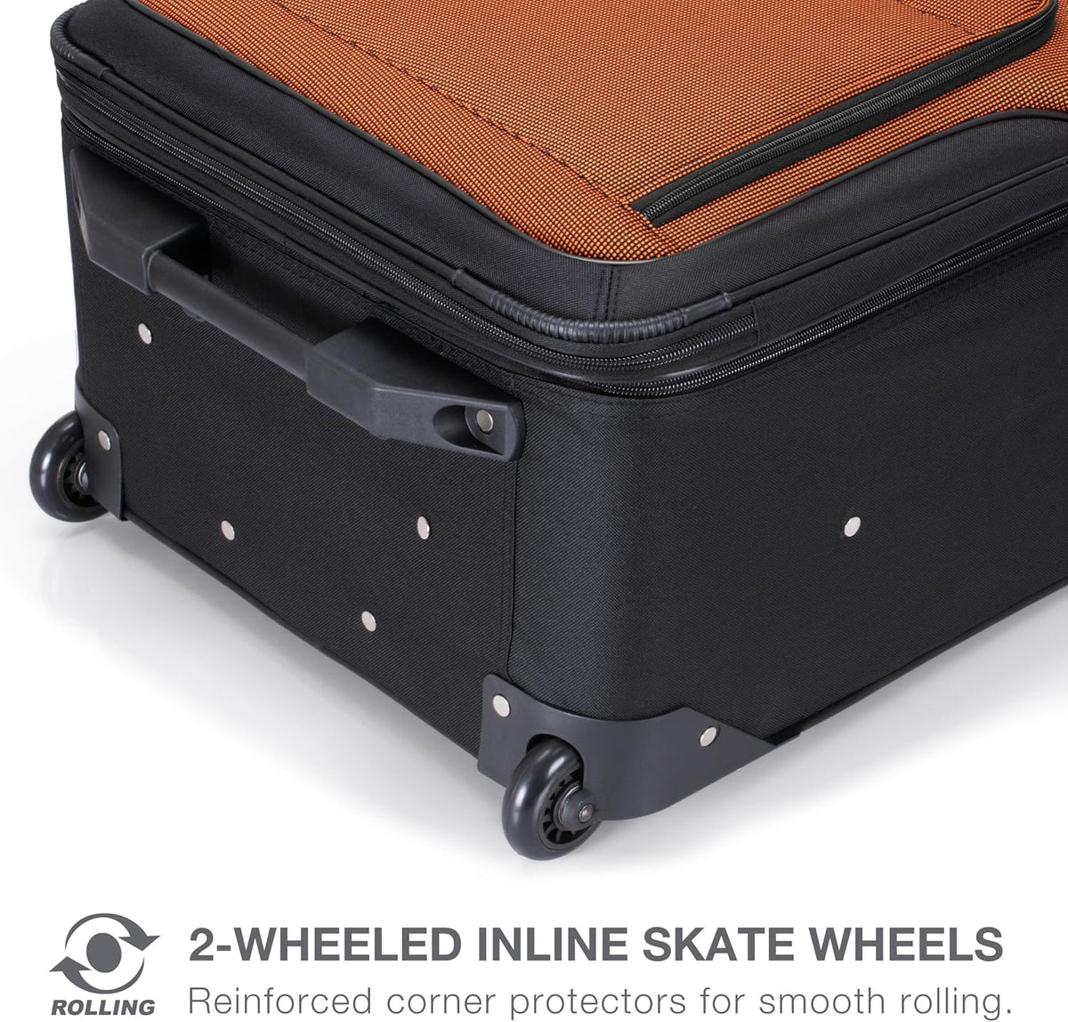 Amsterdam Softside Expandable Luggage with Rolling Wheels, Gray, 2-Piece Set (15/21)
