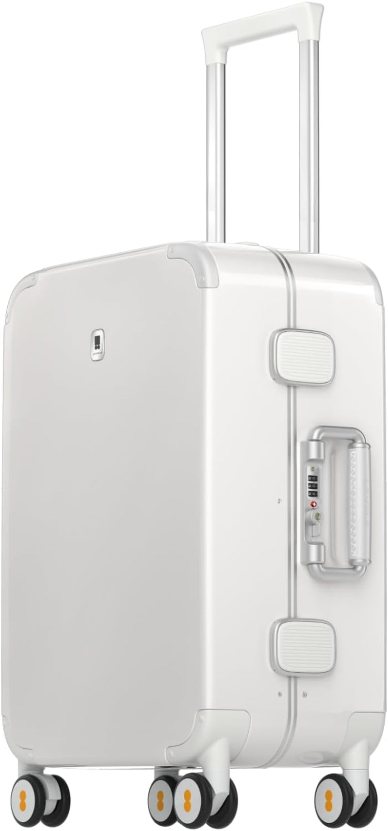 Zipperless Carry on Luggage with Aluminum Frame,20",Off White