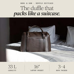 Duffle Suitcase - Carry-On Size - Pebble Leather, Chocolate