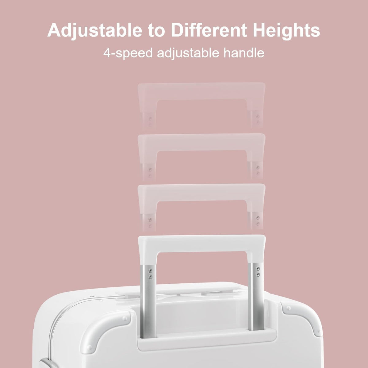 Zipperless Carry on Luggage with Aluminum Frame,20",Off White
