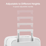 Zipperless Carry on Luggage with Aluminum Frame,20",Off White