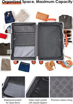 20 Inch Carry on Luggage with Leather Handle,Silver