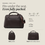 Duffle Suitcase - Carry-On Size - Pebble Leather, Chocolate