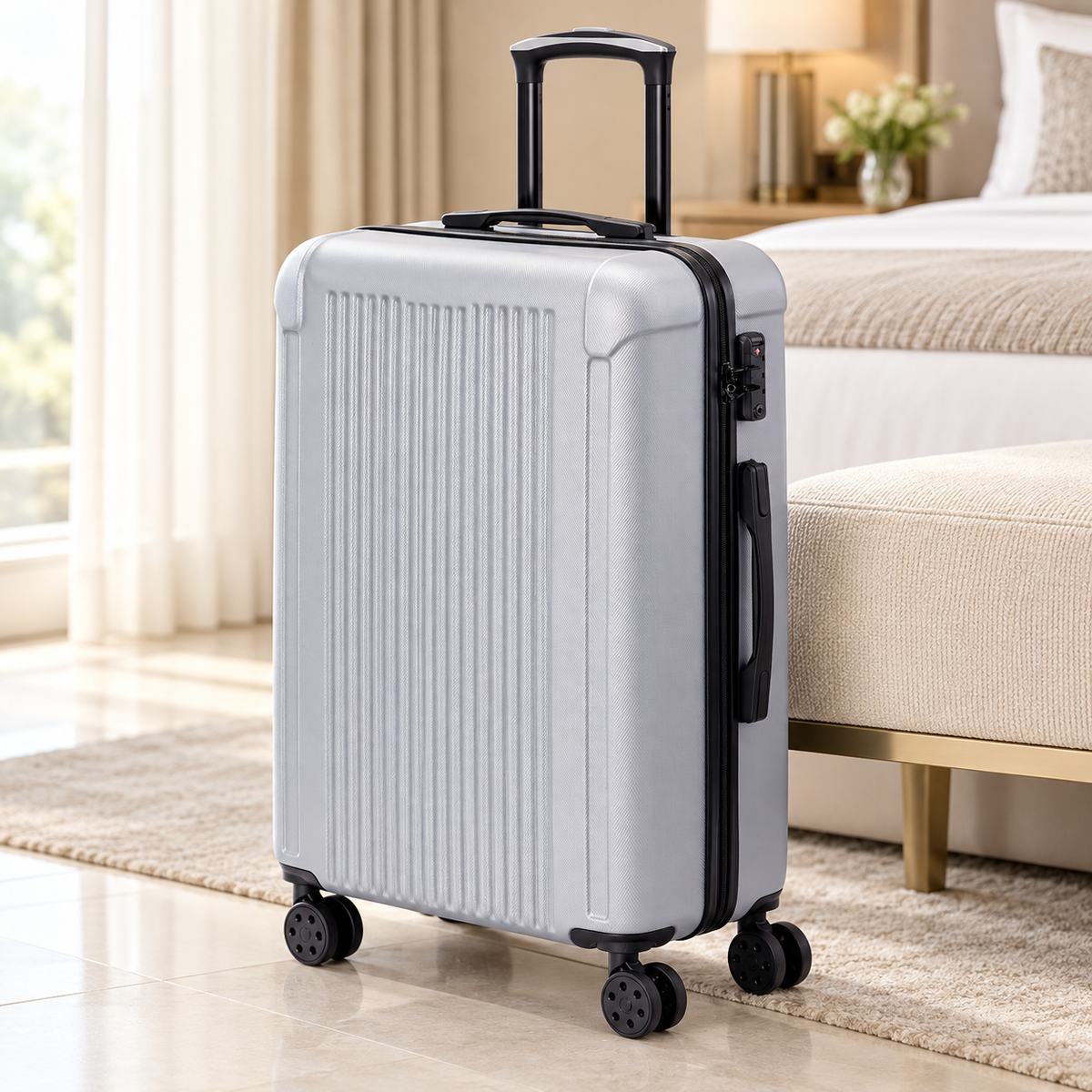 Lotus Silver Suitcase — styled product view