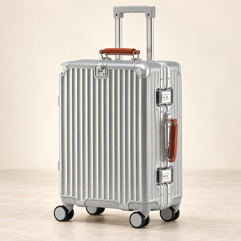 Zipperless Frame Carry-On — Silver — studio