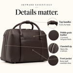 Pebble Leather Travel Duffle — features