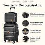 Carry-On & Cosmetic Case Set — Black — features