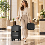 Carry-On & Cosmetic Case Set — Black — lifestyle