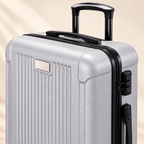 Silver suitcase — detail view
